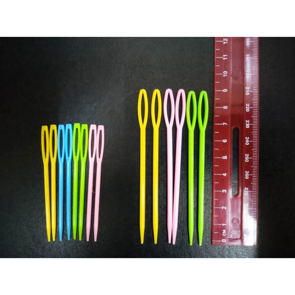 Plastic Needle/ Jarum Jahit Plastic- 6 pcs per pack- 7cm, 9 cm (SH)