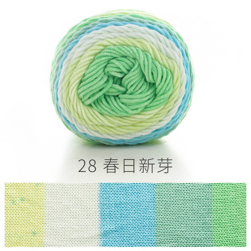 READY STOCK- Benang Kait Pelangi/5 ply Milk Cotton Rainbow Yarn/ 如意鸟5股彩虹色牛奶棉线