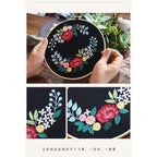 New Arrival- Embroidery Kit- Needlework for Beginner- Cross Stitch set/ DIY手工刺绣材料包- 复古花卉初学者绣花套件- 复古花卉十字绣挂画
