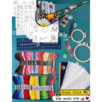 DIY - Embroidery Starter Kit with Tools - Full Set -Cross Stitch Kit- DIY Tools  手工刺绣diy材料包/ 新手小白刺绣基础套组