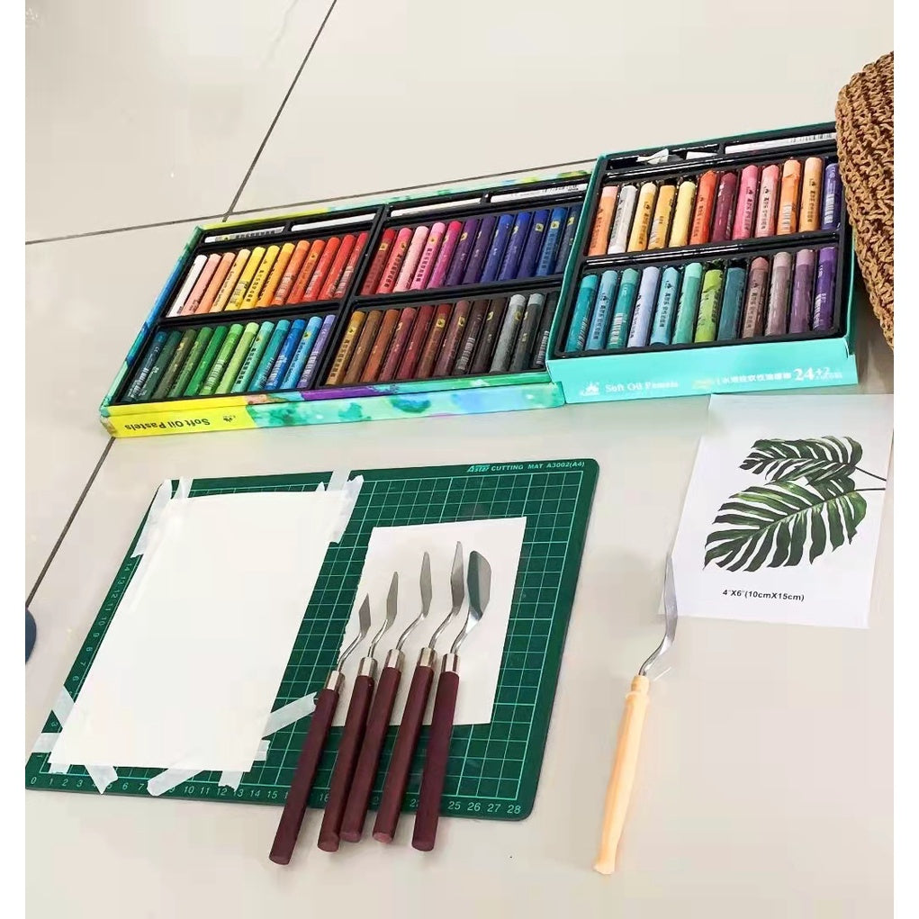 CLEARANCE Oil Pastel Painting Tools/ Scraper Set/ Drawing Paper/ Masking Tape/ 油画棒专用工具/美纹胶/刮刀/ 加厚图纸/油画棒纸