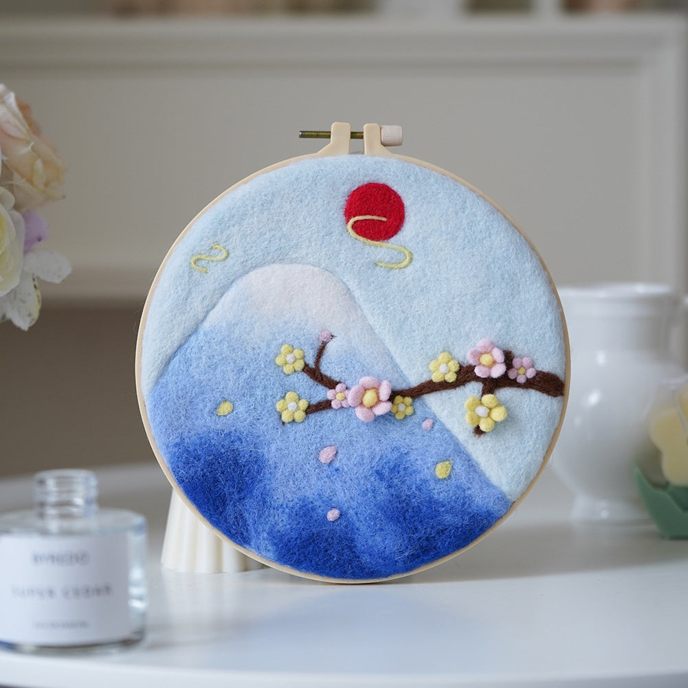 CLEARANCE - DIY Needle Felting Wool Set/ 羊毛毡戳戳乐刺绣材料包/ 山水画戳戳乐全套材料
