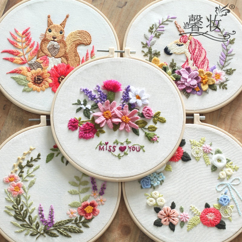 Embroidery Set/ Embroidery Kit Needlework/ DIY cross stitch set / Set Sulaman Tangan /刺绣DIY材料包/刺绣套件/新手刺绣材料包