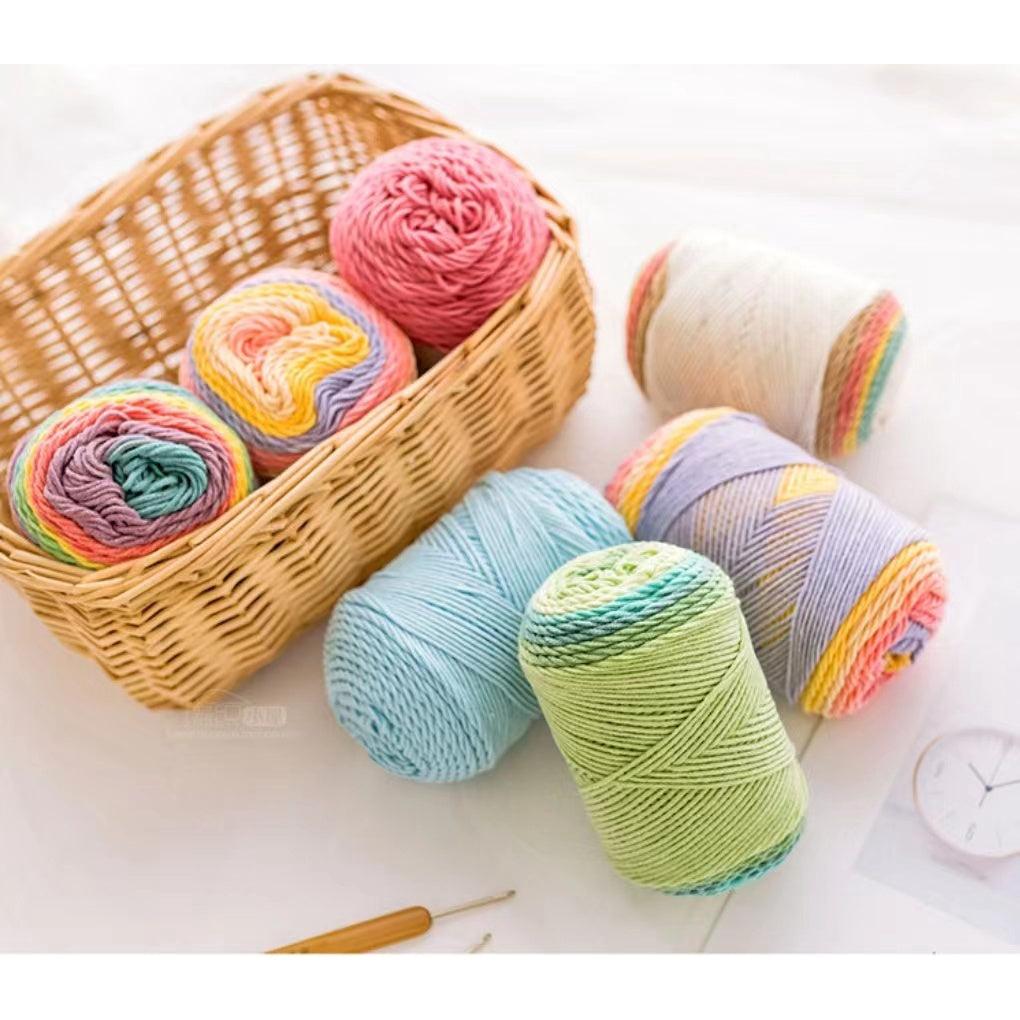 CLEARANCE - 5ply Milk Cotton Yarn/ Handmade DIY Knitting Wool/ Rainbow Yarn/ Benang Kait/ Crochet Yarn/ Knitting Yarn/ 五股牛奶纯色棉/ 针织