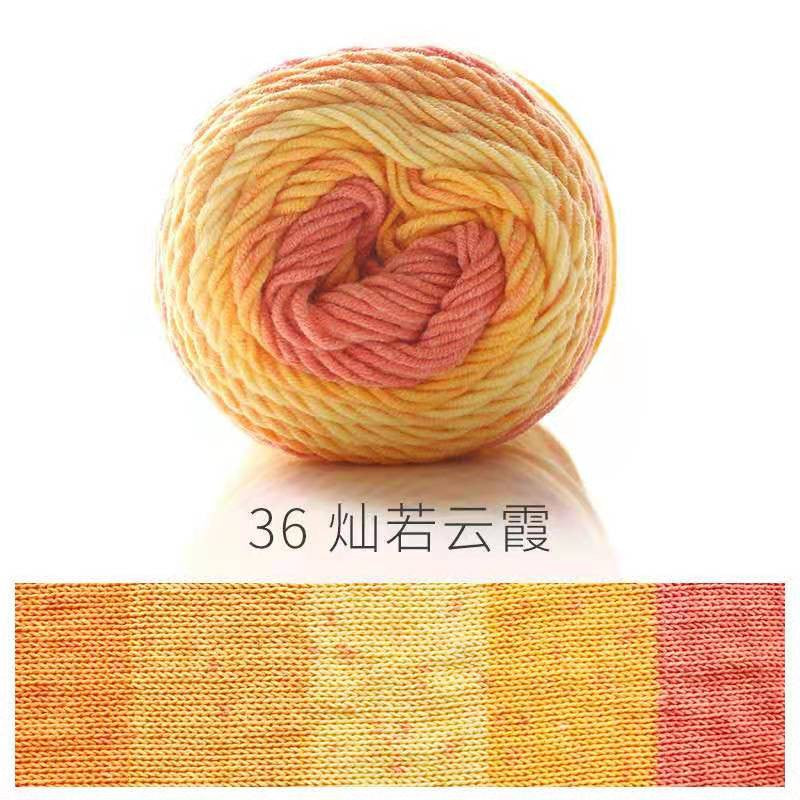 READY STOCK- Benang Kait Pelangi/5 ply Milk Cotton Rainbow Yarn/ 如意鸟5股彩虹色牛奶棉线