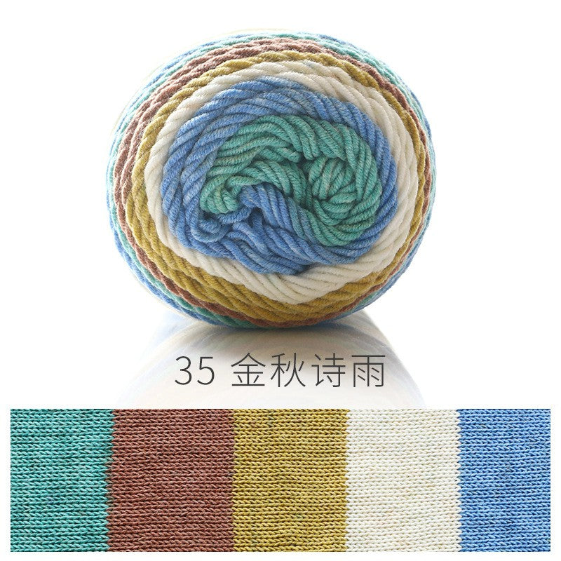 READY STOCK- Benang Kait Pelangi/5 ply Milk Cotton Rainbow Yarn/ 如意鸟5股彩虹色牛奶棉线