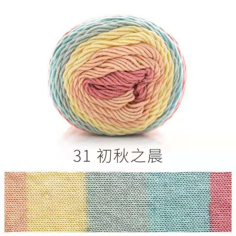 READY STOCK- Benang Kait Pelangi/5 ply Milk Cotton Rainbow Yarn/ 如意鸟5股彩虹色牛奶棉线