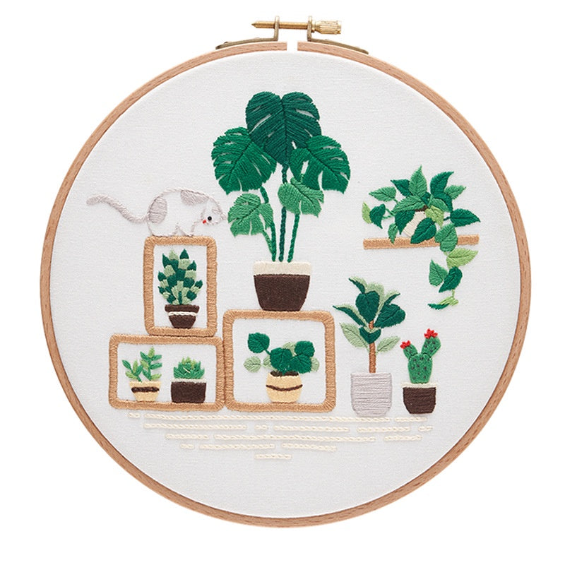 Embroidery Kit/ Needlework for Beginner/ Embroidery Material Kit/ Set Sulaman Tangan/  DIY cross stitch set 刺绣材料包 Cat