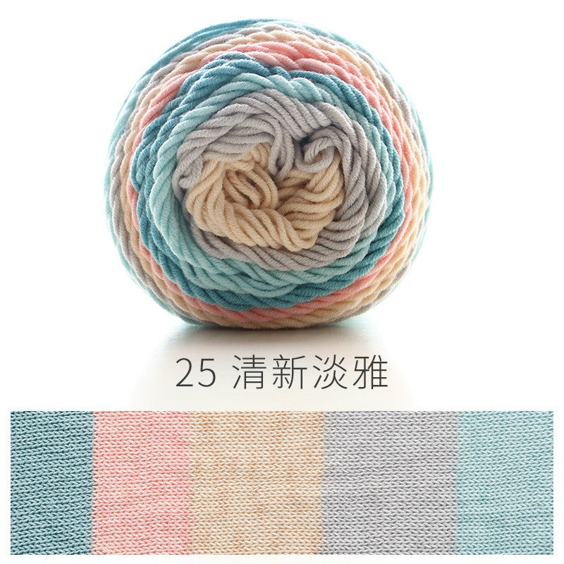 READY STOCK- Benang Kait Pelangi/5 ply Milk Cotton Rainbow Yarn/ 如意鸟5股彩虹色牛奶棉线