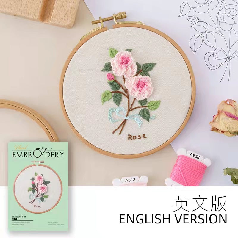 Embroidery Kit- Needlework for Beginner- Cross Stitch set/ DIY手工刺绣材料包- 初学者绣花套件小款