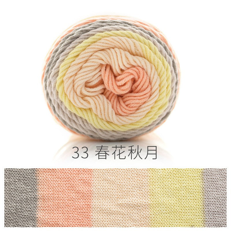 READY STOCK- Benang Kait Pelangi/5 ply Milk Cotton Rainbow Yarn/ 如意鸟5股彩虹色牛奶棉线