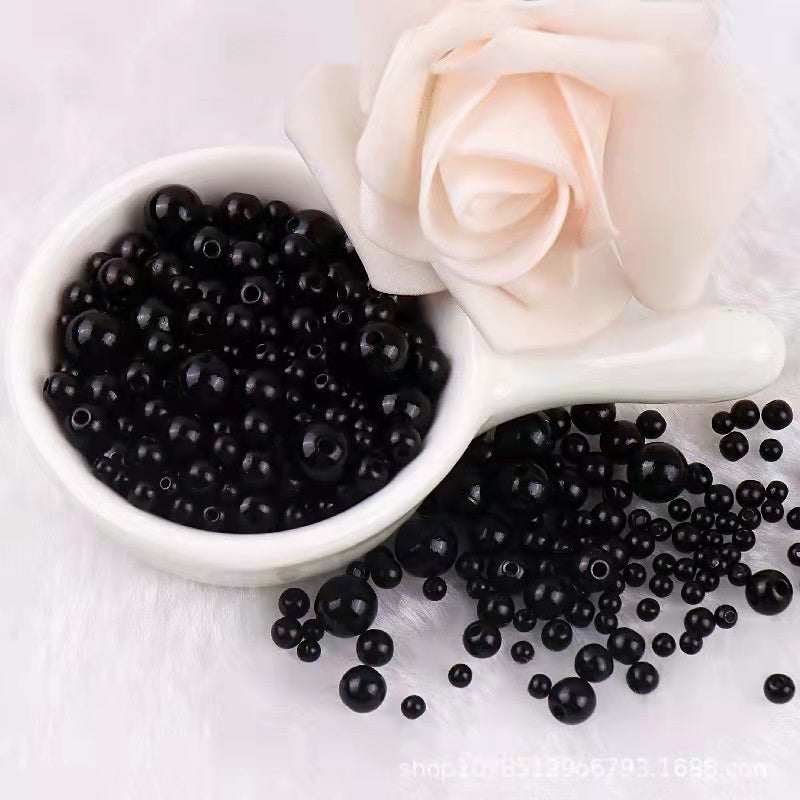3-8mm ABS Imitation Pearl Beads with Hole / DIY Pearl Beads/ 3-8毫米圆形ABS仿珍珠双孔塑料水磨高亮散珠服装辅料DIY配件