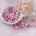 3-8mm ABS Imitation Pearl Beads with Hole / DIY Pearl Beads/ 3-8毫米圆形ABS仿珍珠双孔塑料水磨高亮散珠服装辅料DIY配件