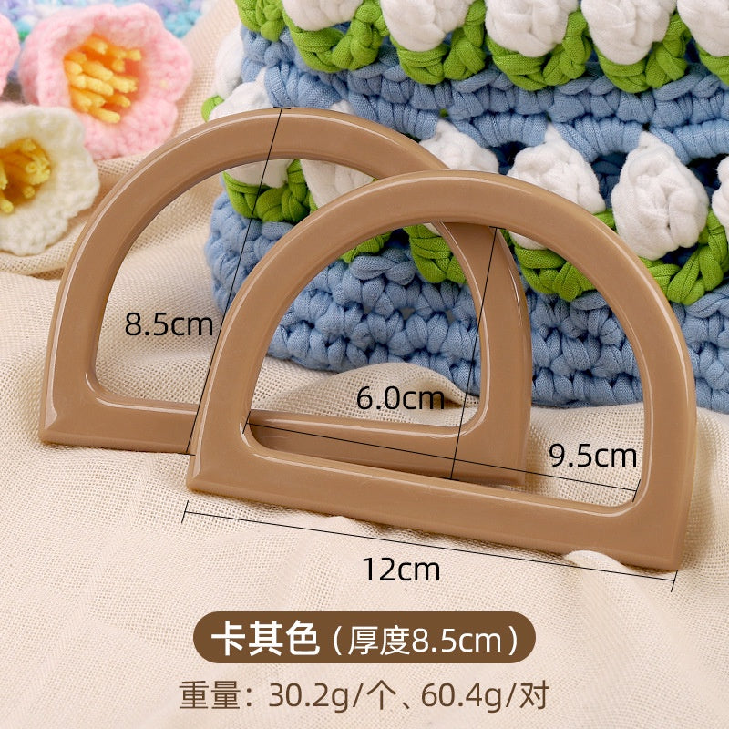 Bag Accessories/ Plastic Bag Handle/ Wooden Bag Handle/ D-Shape Bag Handle-木制D型手挽/包包手提/包包配件/DIY化妆包手提半圆手挽/ 包包手柄