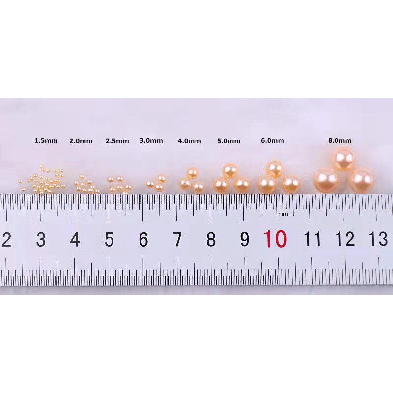 3-8mm ABS Imitation Pearl Beads with Hole / DIY Pearl Beads/ 3-8毫米圆形ABS仿珍珠双孔塑料水磨高亮散珠服装辅料DIY配件