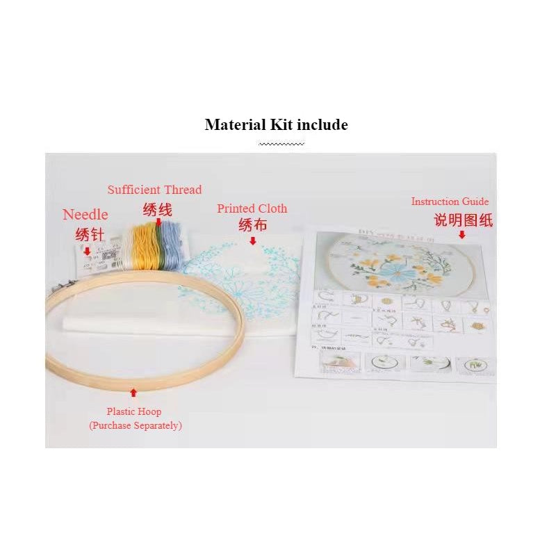Embroidery Set/ Embroidery Kit Needlework/ DIY cross stitch set / Set Sulaman Tangan 刺绣DIY材料包/刺绣套件/新手刺绣材料包