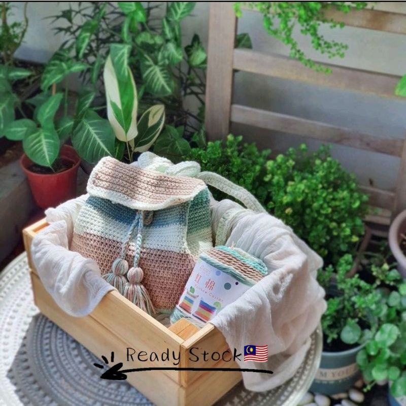 READY STOCK- Benang Kait Pelangi/5 ply Milk Cotton Rainbow Yarn/ 如意鸟5股彩虹色牛奶棉线