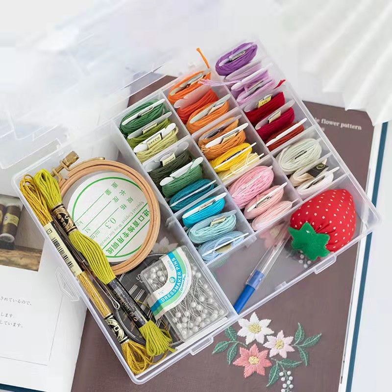 Embroidery Tools Storage Box/ Plastic Storage Box /Transparent Jewelry Box/ Tools organizer/透明首饰盒 绣线盒手工工具储物盒 塑料收纳盒 饰品盒