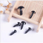 Screw Doll Eye/ Black Button Eyeball/ DIY Screw Eye/Mushroom Button/ 螺丝玩偶眼睛/娃娃动物眼睛扣/黑色螺丝扣子眼珠/蘑菇扣/ 娃娃眼睛