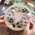 New Arrival- Embroidery Kit- Needlework for Beginner- Cross Stitch set/ DIY手工刺绣材料包- 复古花卉初学者绣花套件- 复古花卉十字绣挂画