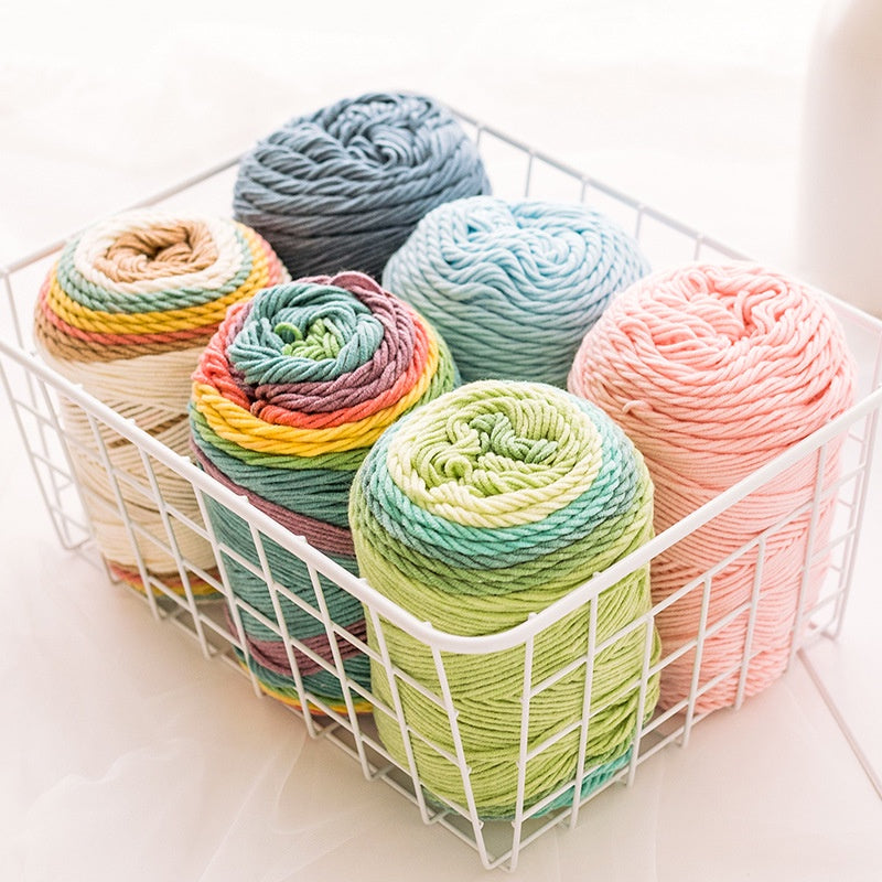 CLEARANCE - 5ply Milk Cotton Yarn/ Handmade DIY Knitting Wool/ Rainbow Yarn/ Benang Kait/ Crochet Yarn/ Knitting Yarn/ 五股牛奶纯色棉/ 针织