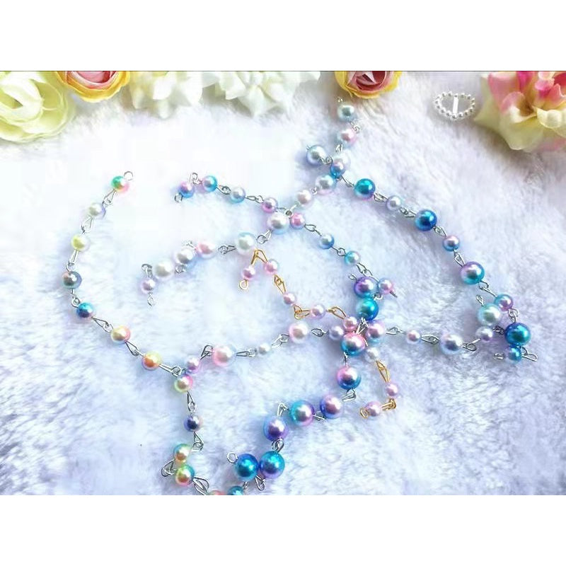 3-8mm ABS Imitation Pearl Beads with Hole / DIY Pearl Beads/ 3-8毫米圆形ABS仿珍珠双孔塑料水磨高亮散珠服装辅料DIY配件