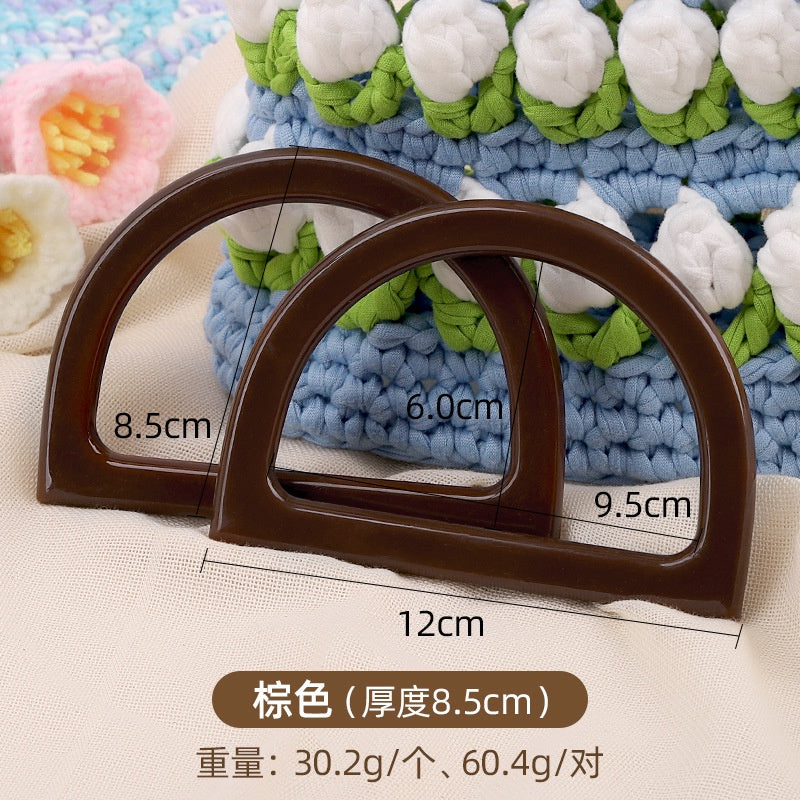 Bag Accessories/ Plastic Bag Handle/ Wooden Bag Handle/ D-Shape Bag Handle-木制D型手挽/包包手提/包包配件/DIY化妆包手提半圆手挽/ 包包手柄