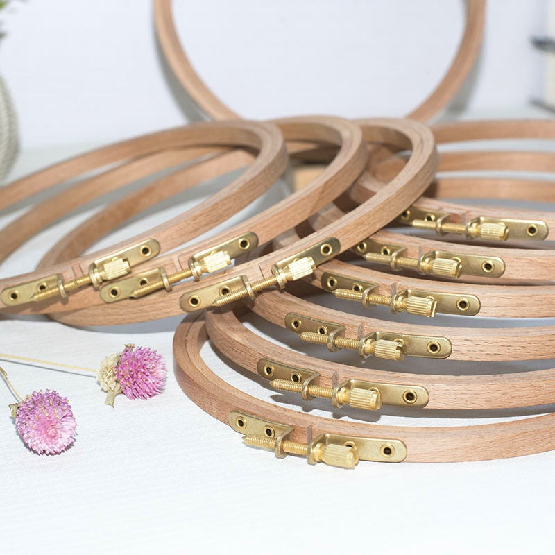 Premium Wooden Hoop/ Embroidery Hoop/ Premium Beech Wood/ Gelung Sulaman Kayu/ 榉木绣绷/刺绣diy十字绣 /实木绣花圈/ 可调节十字绣绣棚