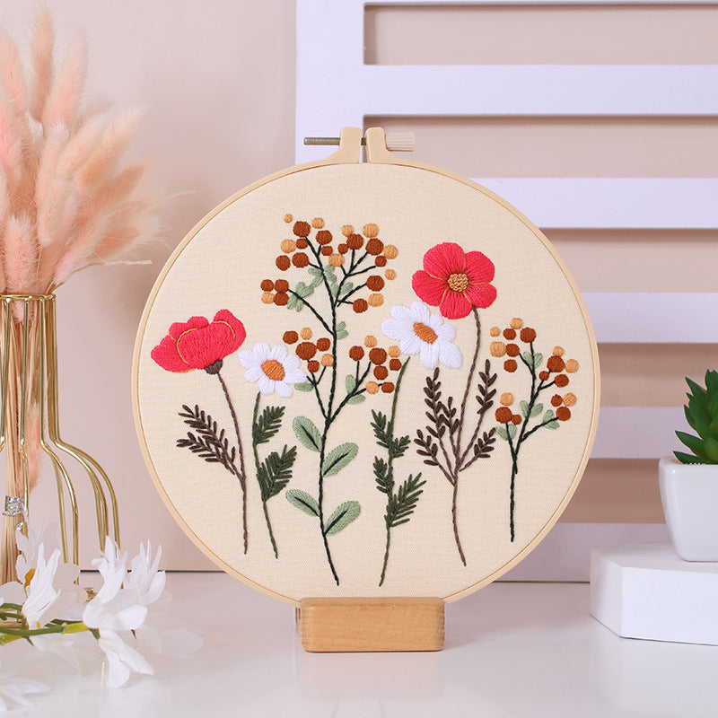 Embroidery Kit Needlework/ Beginner Embroidery Set/ Set Sulaman Tangan/ DIY cross stitch set