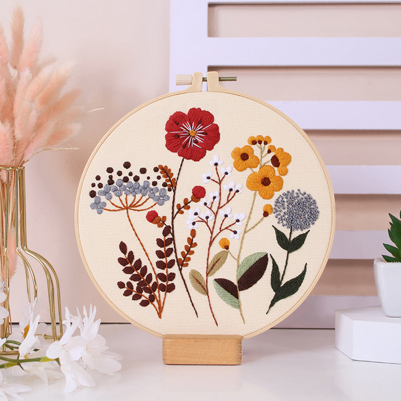 Embroidery Kit Needlework/ Beginner Embroidery Set/ Set Sulaman Tangan/ DIY cross stitch set