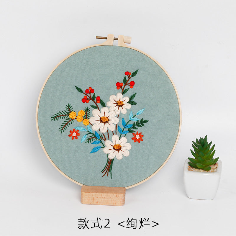 Embroidery Kit Needlework/ Beginner Embroidery Set/ Set Sulaman Tangan/ DIY cross stitch set