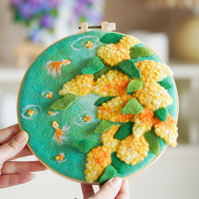 CLEARANCE - DIY Needle Felting Wool Set/ 羊毛毡戳戳乐刺绣材料包/ 山水画戳戳乐全套材料