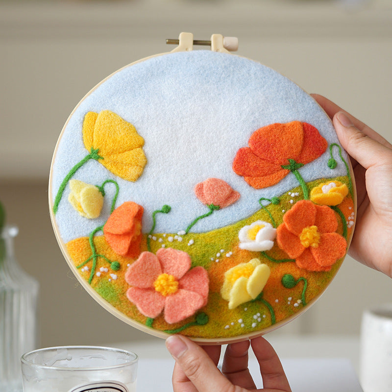 CLEARANCE - DIY Needle Felting Wool Set/ 羊毛毡戳戳乐刺绣材料包/ 山水画戳戳乐全套材料