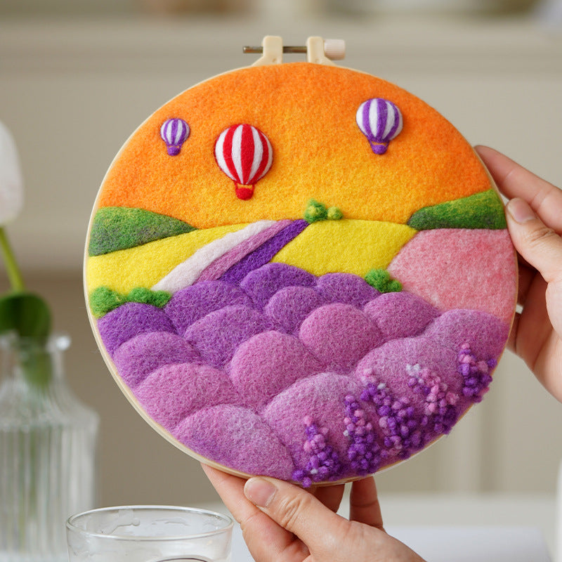 CLEARANCE - DIY Needle Felting Wool Set/ 羊毛毡戳戳乐刺绣材料包/ 山水画戳戳乐全套材料