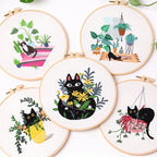 Embroidery Kit/ Needlework for Beginner/ Embroidery Material Kit/ Set Sulaman Tangan/  DIY cross stitch set 刺绣材料包 Cat