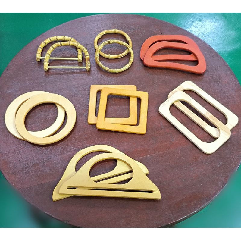 1 pair (2pcs) DIY bag accessories Wooden / Bamboo Bag Handle Wood Handle Pemegang Beg Kayu Bamboo Bag Handle