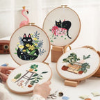 Embroidery Kit/ Needlework for Beginner/ Embroidery Material Kit/ Set Sulaman Tangan/  DIY cross stitch set 刺绣材料包 Cat