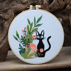 Embroidery Kit/ Needlework for Beginner/ Embroidery Material Kit/ Set Sulaman Tangan/  DIY cross stitch set 刺绣材料包 Cat