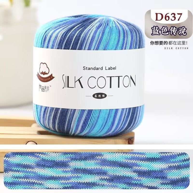 No.6 Lace Yarn | 50g Silk Cotton Lace Yarn for Crochet & Knitting Clothes | Hat | Doll | Benang Kait | 6号蕾丝线真丝棉线