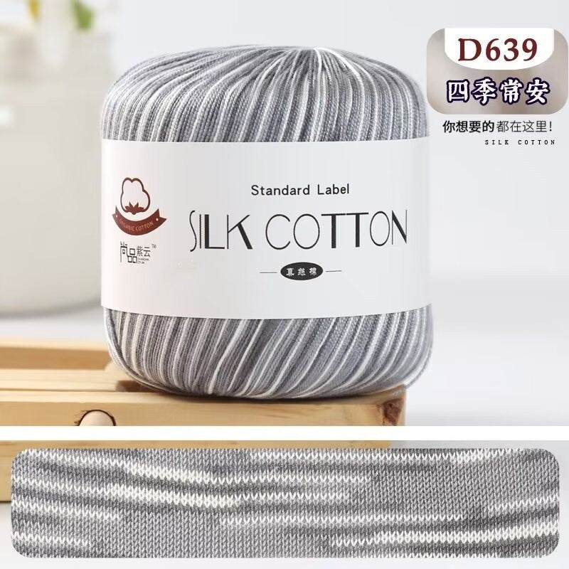 No.6 Lace Yarn | 50g Silk Cotton Lace Yarn for Crochet & Knitting Clothes | Hat | Doll | Benang Kait | 6号蕾丝线真丝棉线