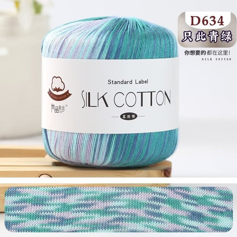 No.6 Lace Yarn | 50g Silk Cotton Lace Yarn for Crochet & Knitting Clothes | Hat | Doll | Benang Kait | 6号蕾丝线真丝棉线