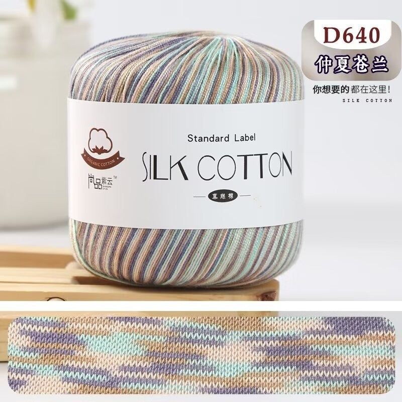 No.6 Lace Yarn | 50g Silk Cotton Lace Yarn for Crochet & Knitting Clothes | Hat | Doll | Benang Kait | 6号蕾丝线真丝棉线