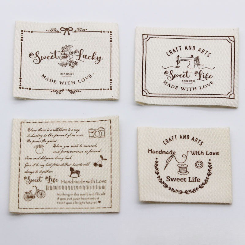 5pcs DIY Cotton Fabric Labels – Handmade Label Tag | Large Plain White Cotton Tape for Clothing Tags & Handmade Crafts