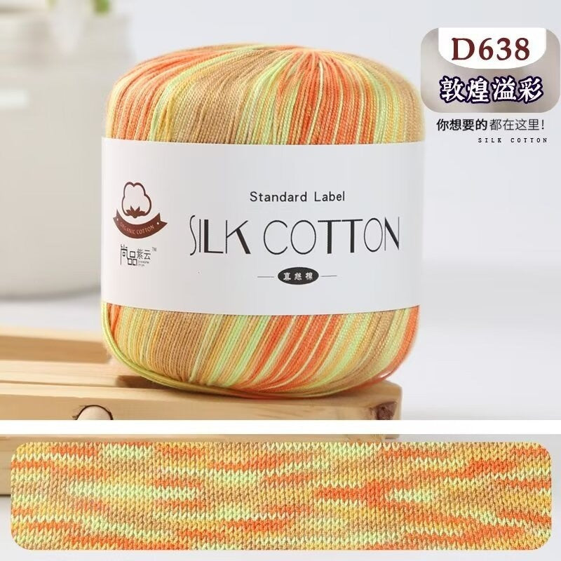 No.6 Lace Yarn | 50g Silk Cotton Lace Yarn for Crochet & Knitting Clothes | Hat | Doll | Benang Kait | 6号蕾丝线真丝棉线