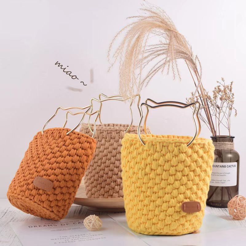1 pair - Crochet Bag Handle Ring/ D Handle/ Cat ear Bag Handle/ Pemegang Beg/  Bag Handle Replacement/ Bag Accessories