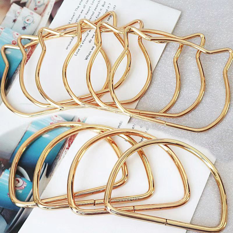 1 pair - Crochet Bag Handle Ring/ D Handle/ Cat ear Bag Handle/ Pemegang Beg/  Bag Handle Replacement/ Bag Accessories