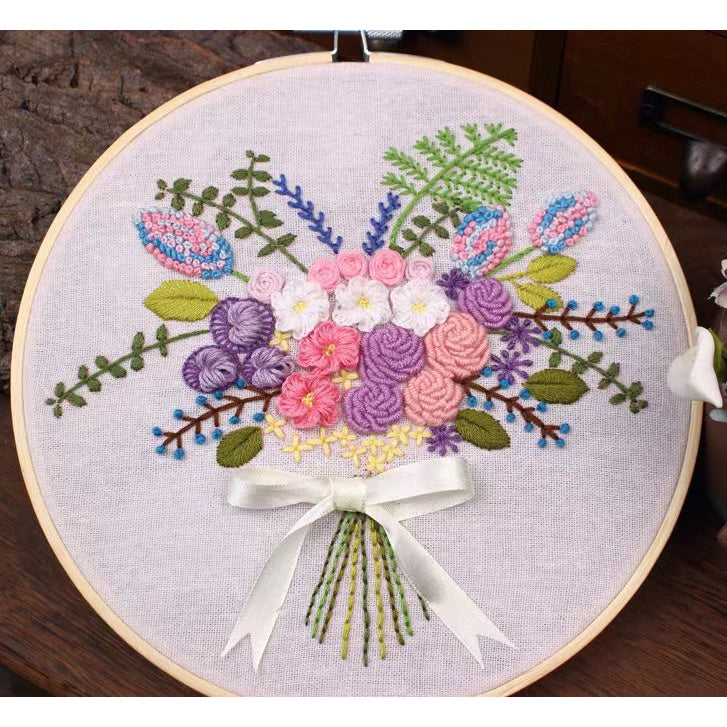 06 - Embroidery Kit Needlework/ Beginner Embroidery Set/ Set Sulaman Tangan/ DIY cross stitch set