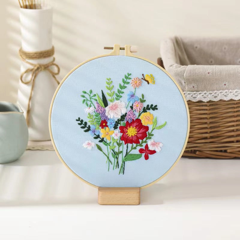 06 - Embroidery Kit Needlework/ Beginner Embroidery Set/ Set Sulaman Tangan/ DIY cross stitch set