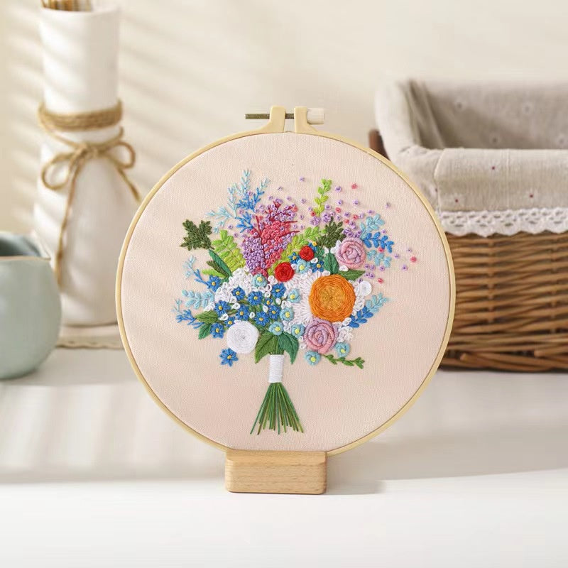 06 - Embroidery Kit Needlework/ Beginner Embroidery Set/ Set Sulaman Tangan/ DIY cross stitch set
