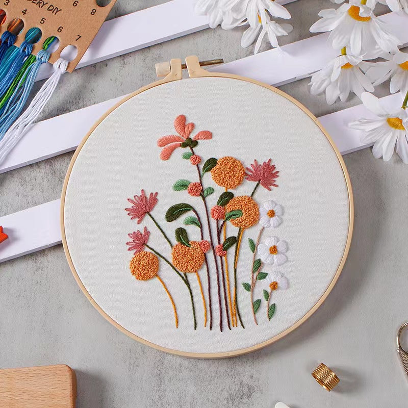 06 - Embroidery Kit Needlework/ Beginner Embroidery Set/ Set Sulaman Tangan/ DIY cross stitch set